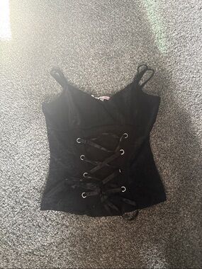 Tally Weijl black lace corset top